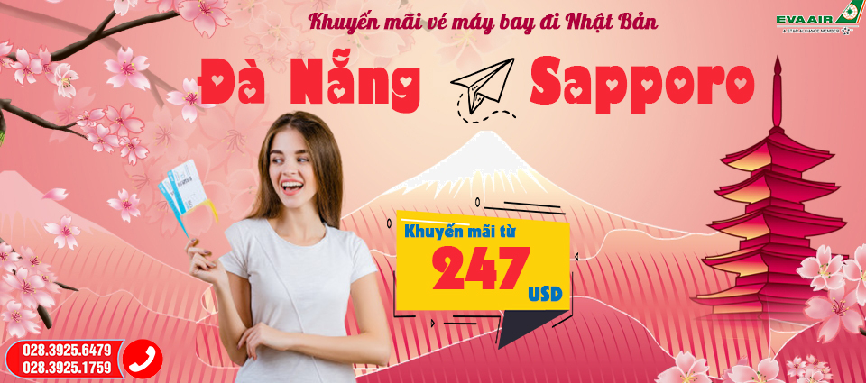 vé máy bay Đà Nẵng đi Sapporo