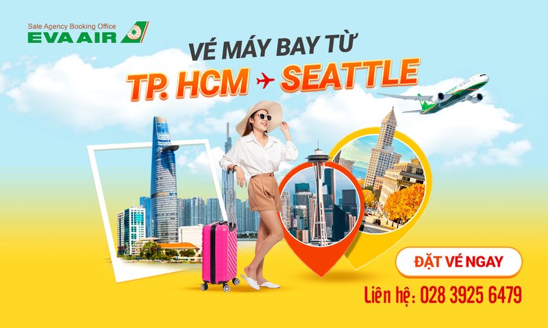 Vé máy bay từ TPHCM đi Seattle EVA
